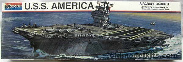 Monogram 1/800 CV-66 USS America Aircraft Carrier, 8295 plastic model kit